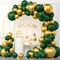 Green and Gold Balloon Garland Arch kit,114Pcs Gold Metallic Balloons Forest Hunter Dark Green Latex Balloons Different Sizes Pack of 18 12 10 5 Inch for Baby Shower Jungle Party Decorations
